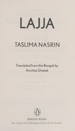 Cover of Lajja by Taslima Nasrin